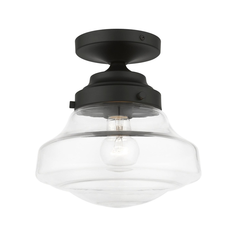 Avondale One Light Semi-Flush Mount in Black