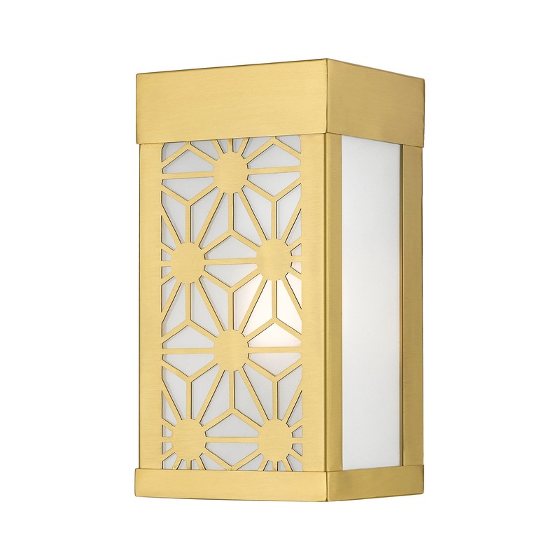 Berkeley One Light Outdoor Wall Lantern in Satin Gold