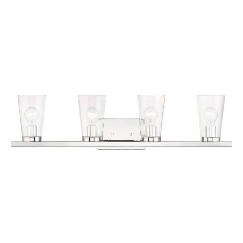 Cityview Four Light Vanity Sconce in Polished Chrome
