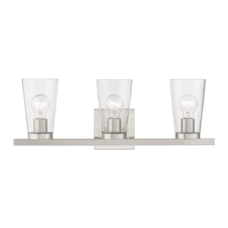 Cityview Three Light Vanity Sconce in Brushed Nickel