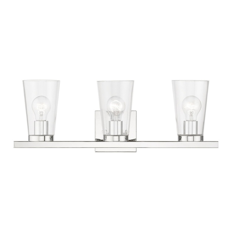 Cityview Three Light Vanity Sconce in Polished Chrome