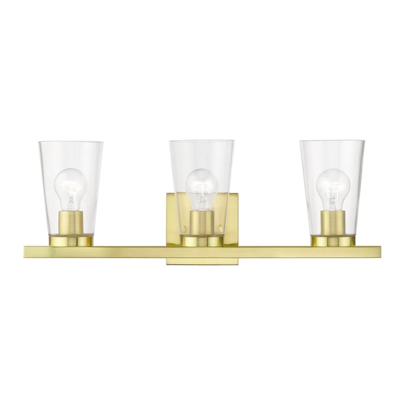 Cityview Three Light Vanity Sconce in Satin Brass