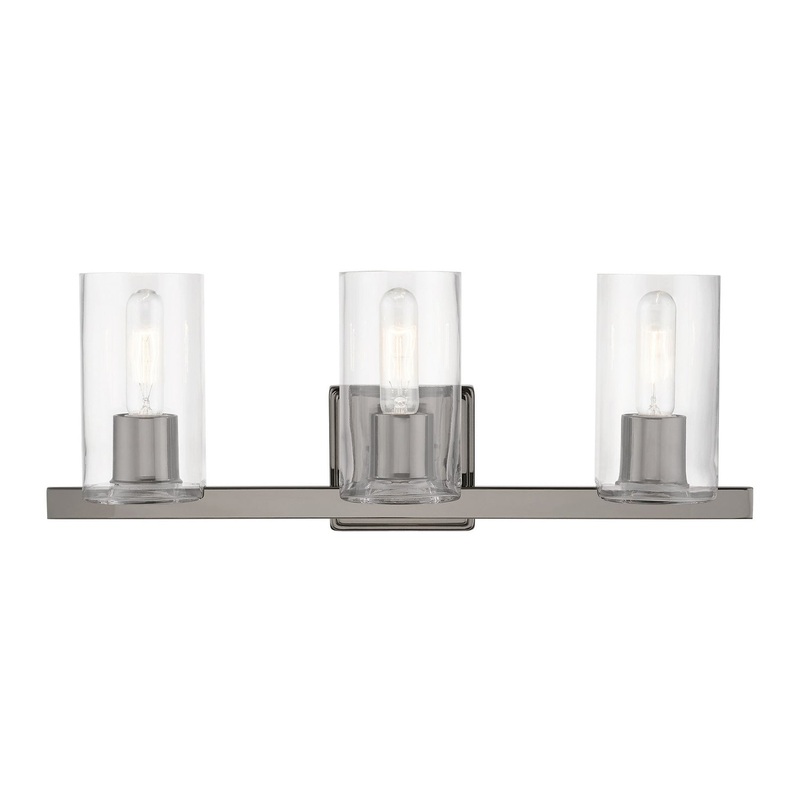 Clarion Three Light Vanity Sconce in Black Chrome