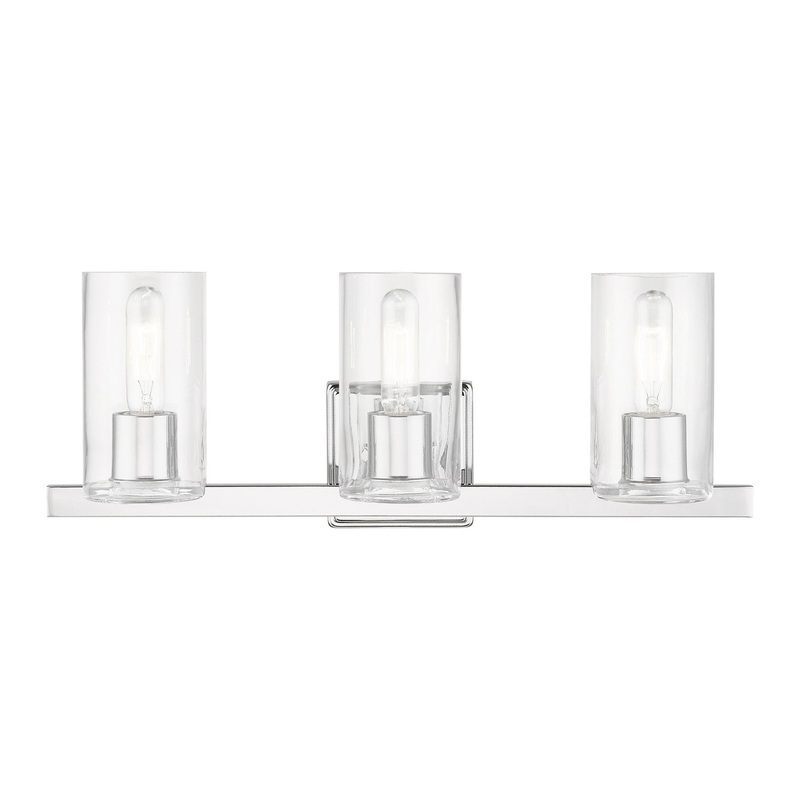 Clarion Three Light Vanity Sconce in Polished Chrome