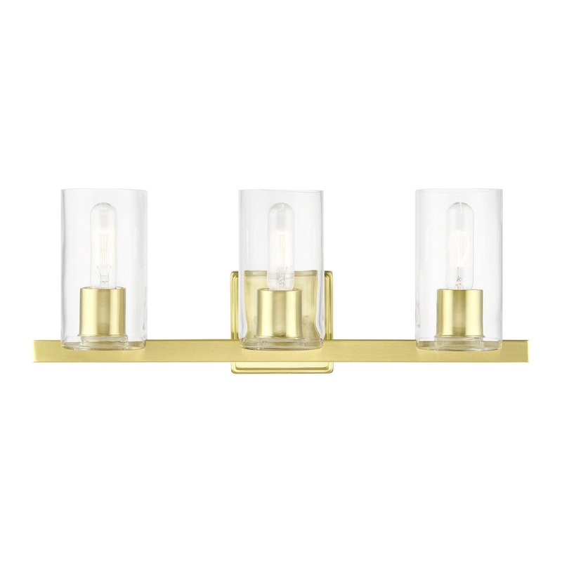 Clarion Three Light Vanity Sconce in Satin Brass