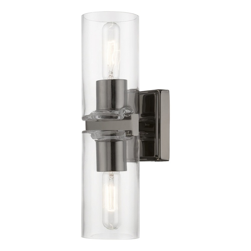 Clarion Two Light Vanity Sconce in Black Chrome