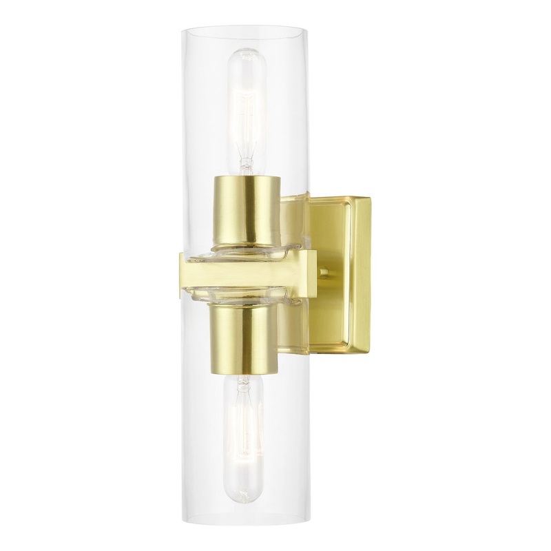 Clarion Two Light Vanity Sconce in Satin Brass