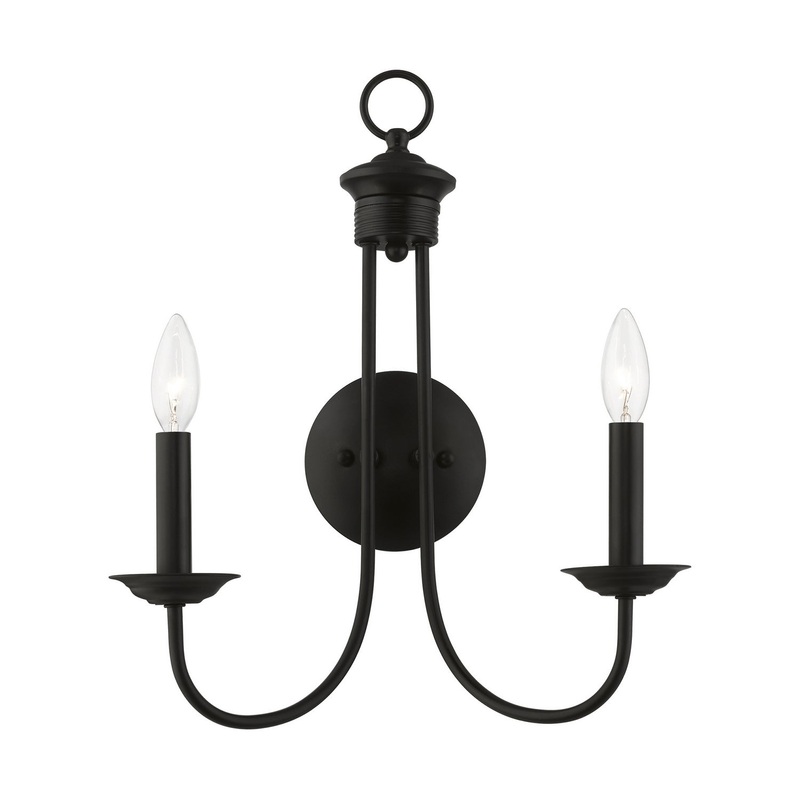 Estate Two Light Wall Sconce in Black