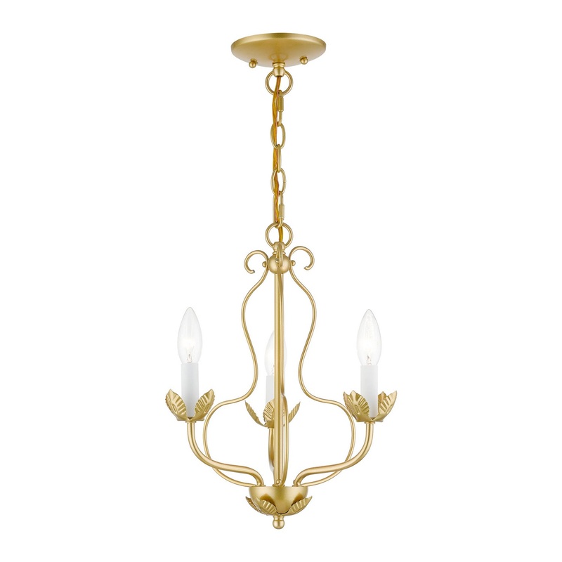 Katarina Three Light Chandelier in Soft Gold