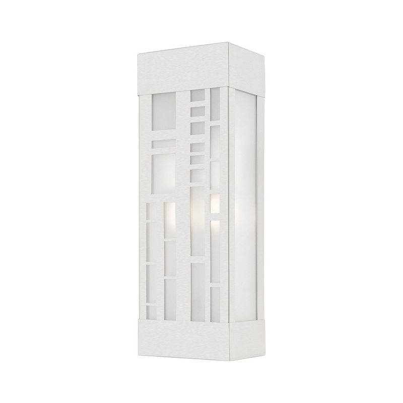 Malmo Two Light Outdoor Wall Lantern in Brushed Nickel