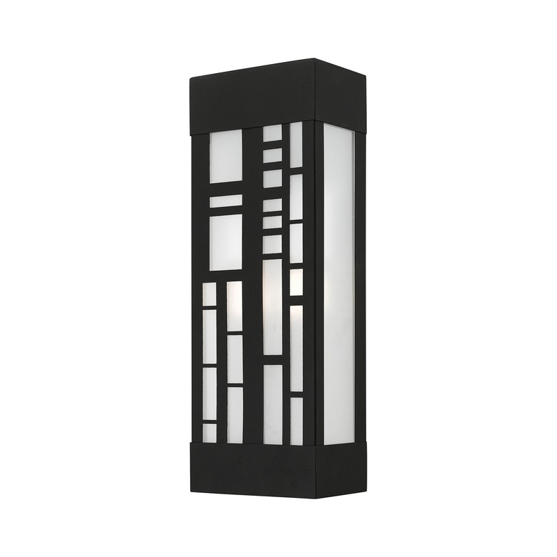 Malmo Two Light Outdoor Wall Lantern in Textured Black