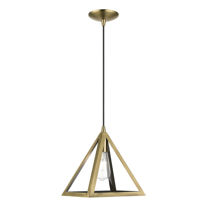 Pinnacle One Light Pendant in Antique Brass
