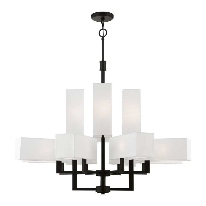 Rubix 12 Light Foyer Chandelier in Black