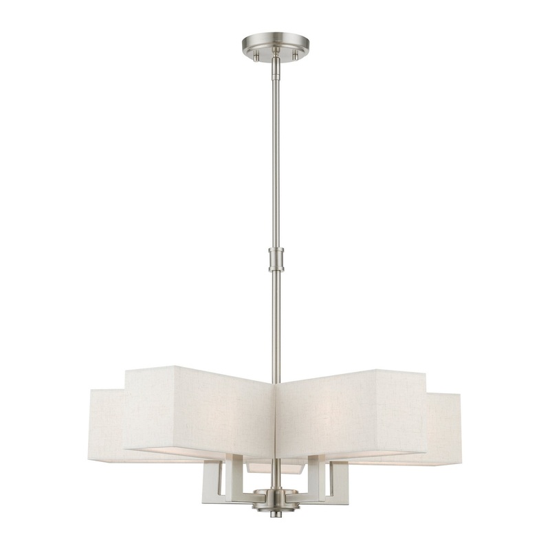 Rubix Five Light Chandelier in Brushed Nickel