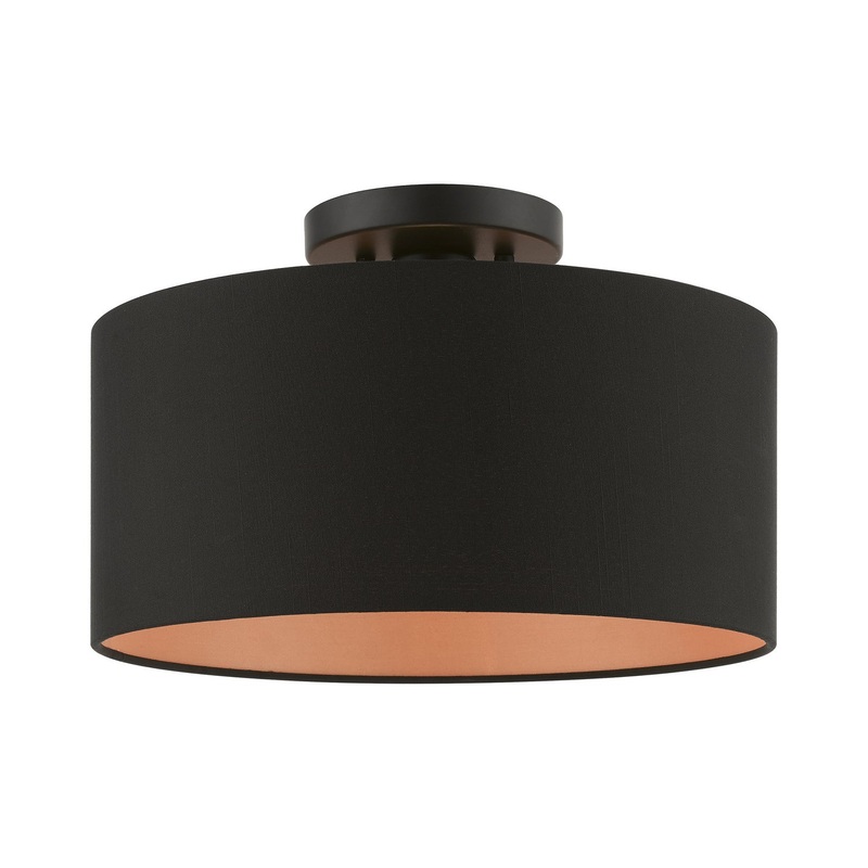 Sentosa One Light Semi-Flush Mount in Black