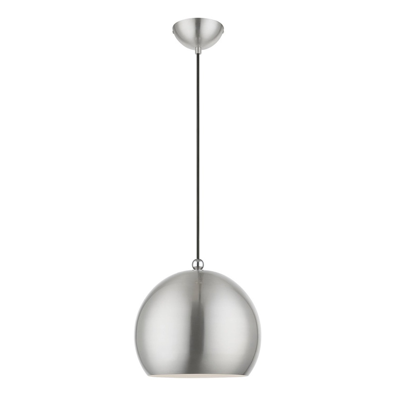 Stockton One Light Pendant in Brushed Nickel with Polished Chrome