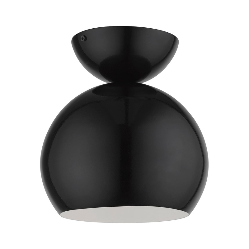 Stockton One Light Semi-Flush Mount in Shiny Black