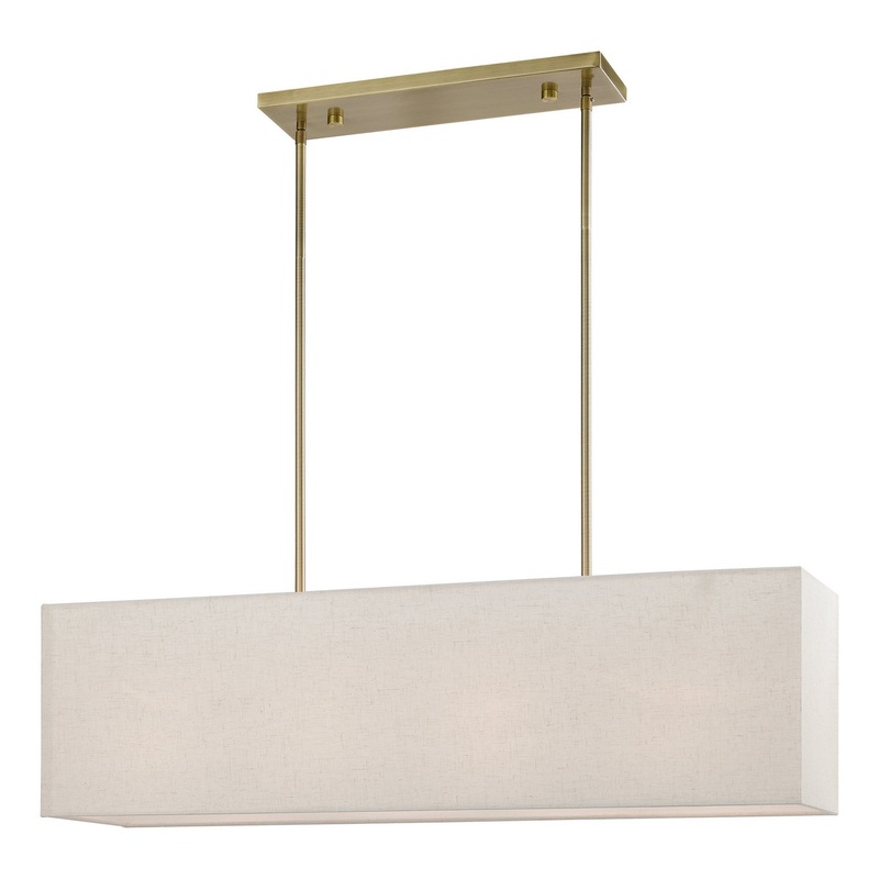 Summit Four Light Linear Chandelier in Antique Brass