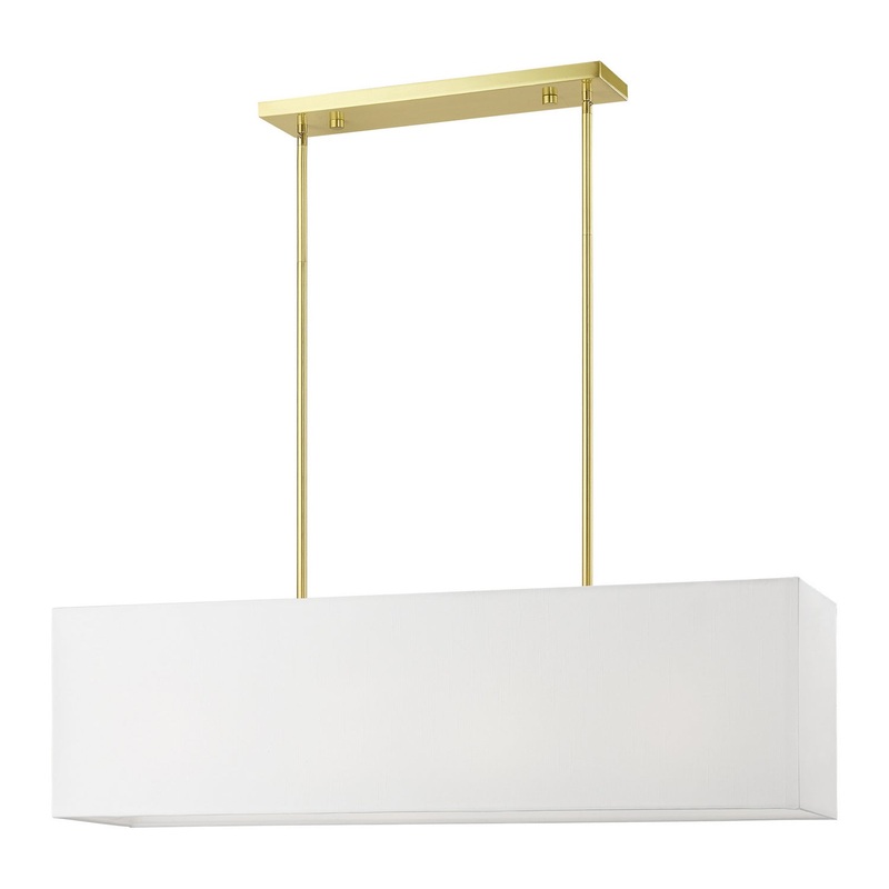 Summit Four Light Linear Chandelier in Satin Brass