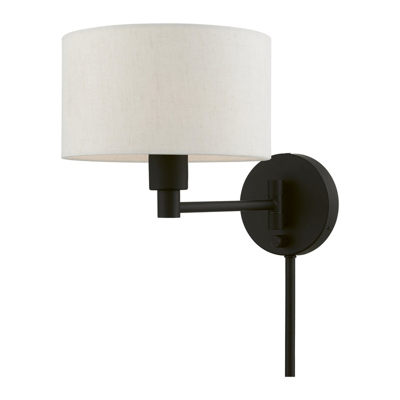 Swing Arm Wall Lamps One Light Swing Arm Wall Lamp in Black