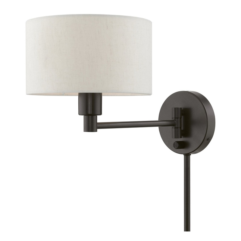 Swing Arm Wall Lamps One Light Swing Arm Wall Lamp in English Bronze