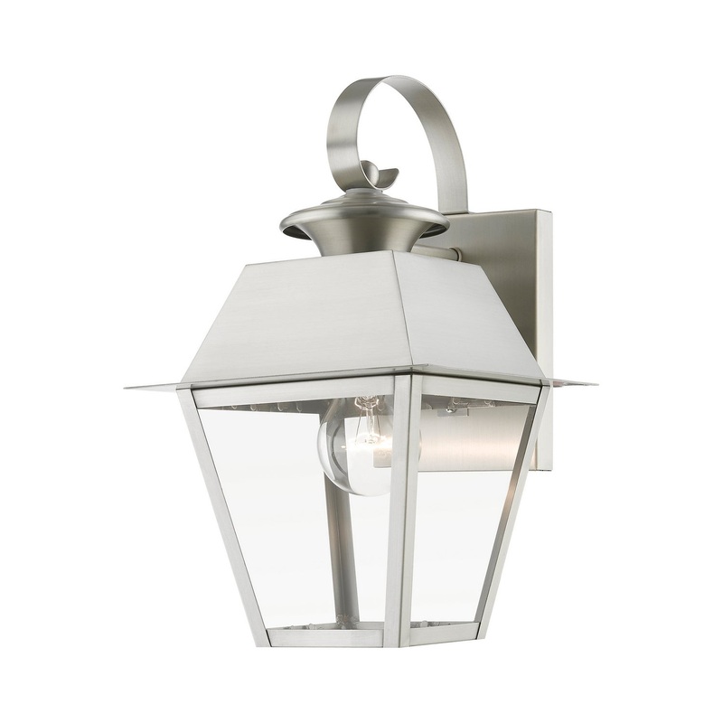 Wentworth One Light Outdoor Wall Lantern in Brushed Nickel