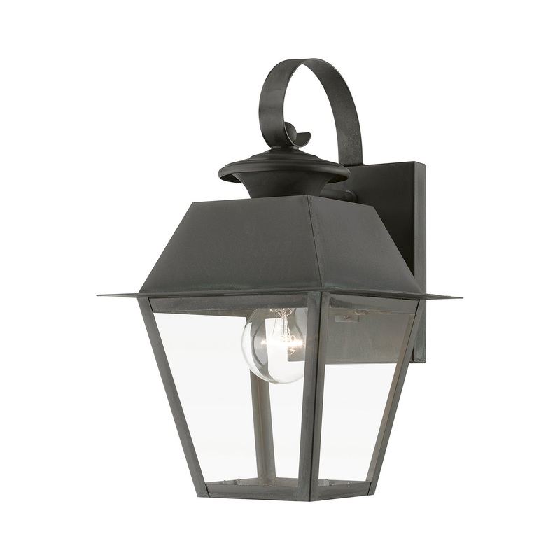 Wentworth One Light Outdoor Wall Lantern in Charcoal