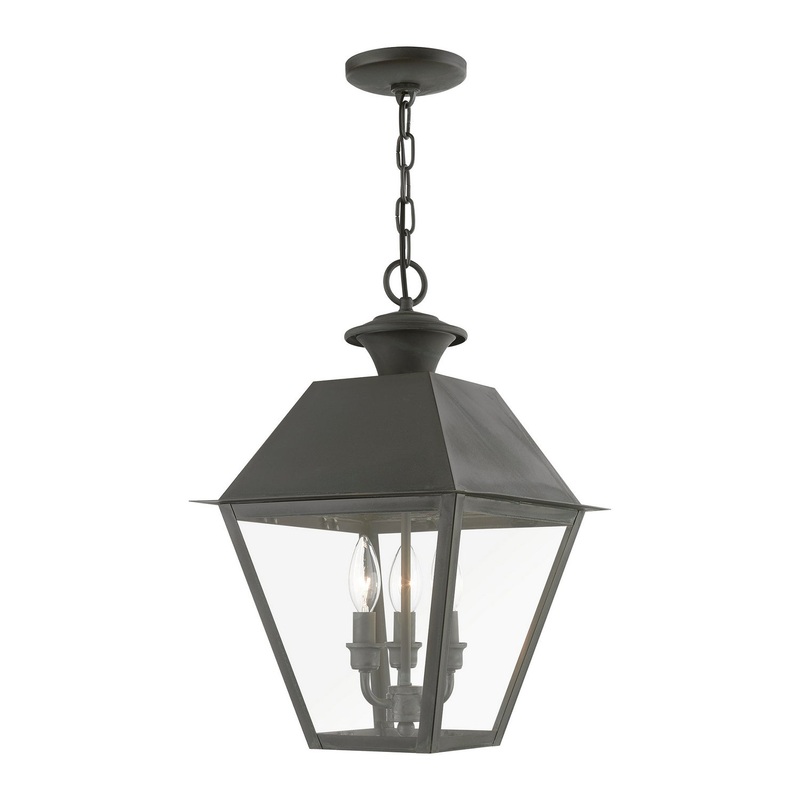 Wentworth Three Light Outdoor Pendant in Charcoal