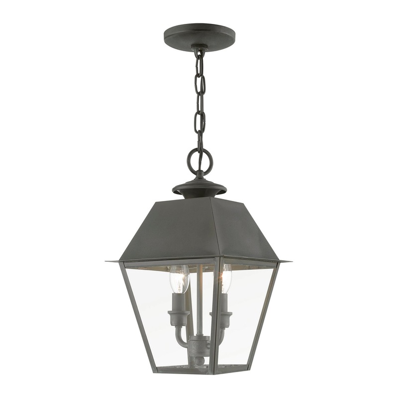 Wentworth Two Light Outdoor Pendant in Charcoal