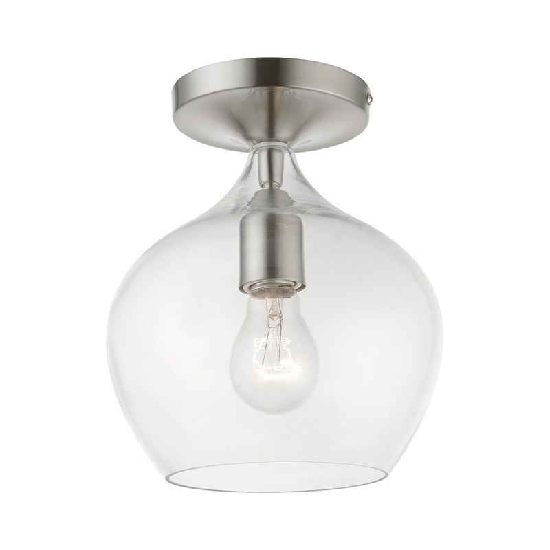 Aldrich One Light Semi-Flush Mount in Brushed Nickel