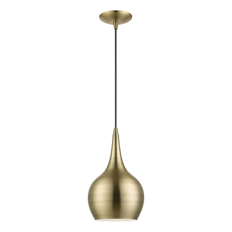 Andes One Light Mini Pendant in Antique Brass