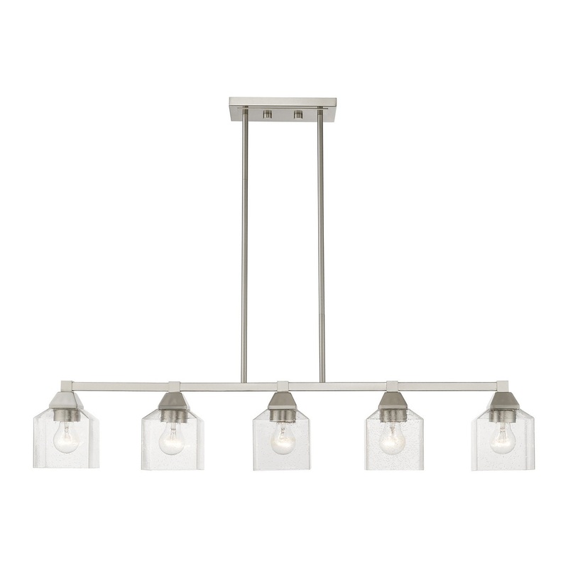 Aragon Five Light Linear Chandelier in Brushed Nickel