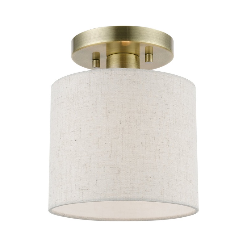 Blossom One Light Semi-Flush Mount in Antique Brass