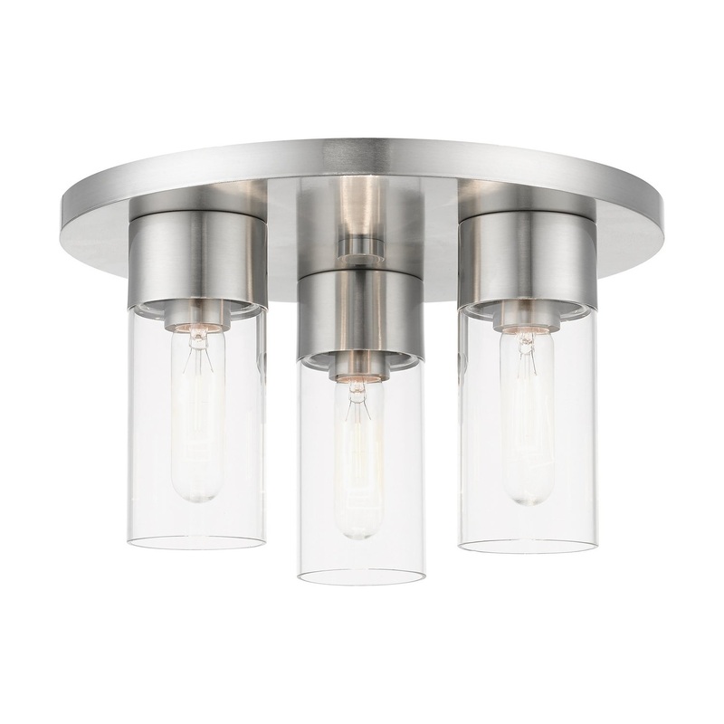 Carson Three Light Flush Mount in Brushed Nickel