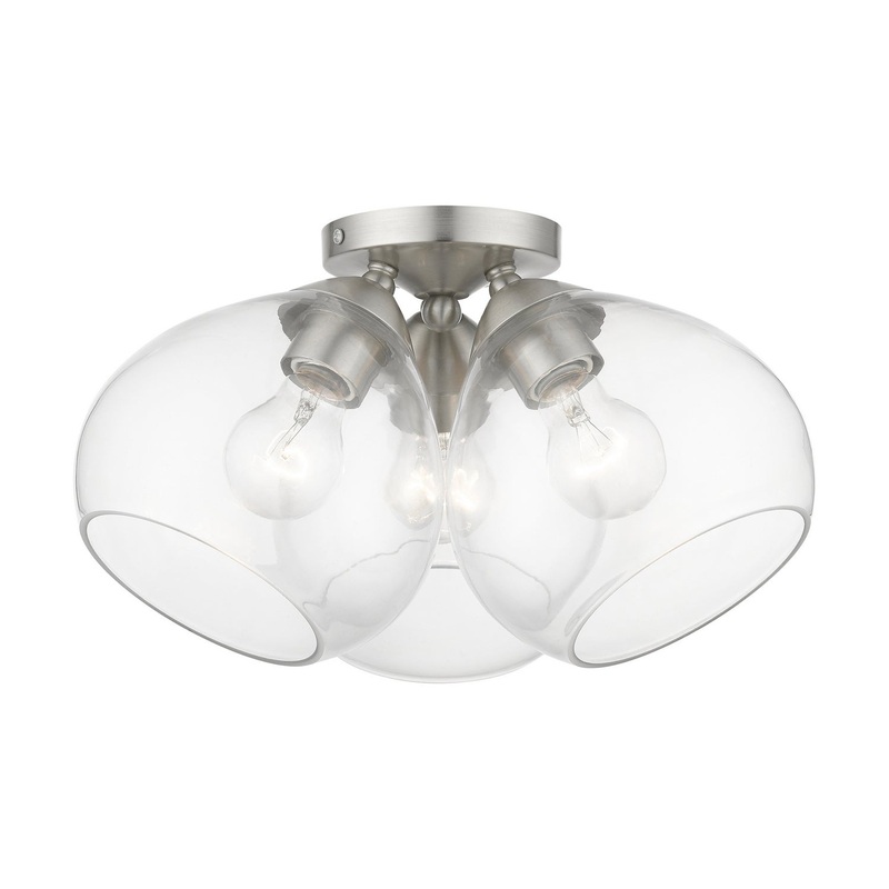 Catania Three Light Semi-Flush Mount in Brushed Nickel