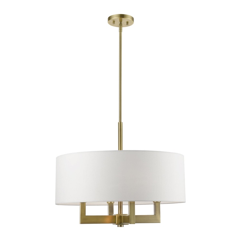 Cresthaven Four Light Pendant Chandelier in Antique Brass