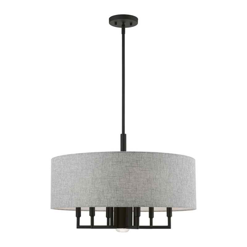 Dakota Seven Light Pendant Chandelier in Black