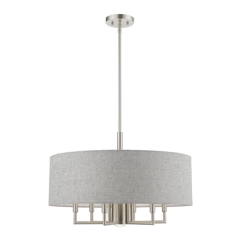 Dakota Seven Light Pendant Chandelier in Brushed Nickel