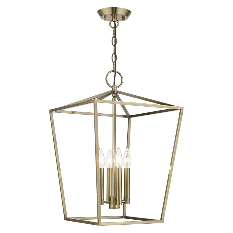 Devone Four Light Chandelier in Antique Brass