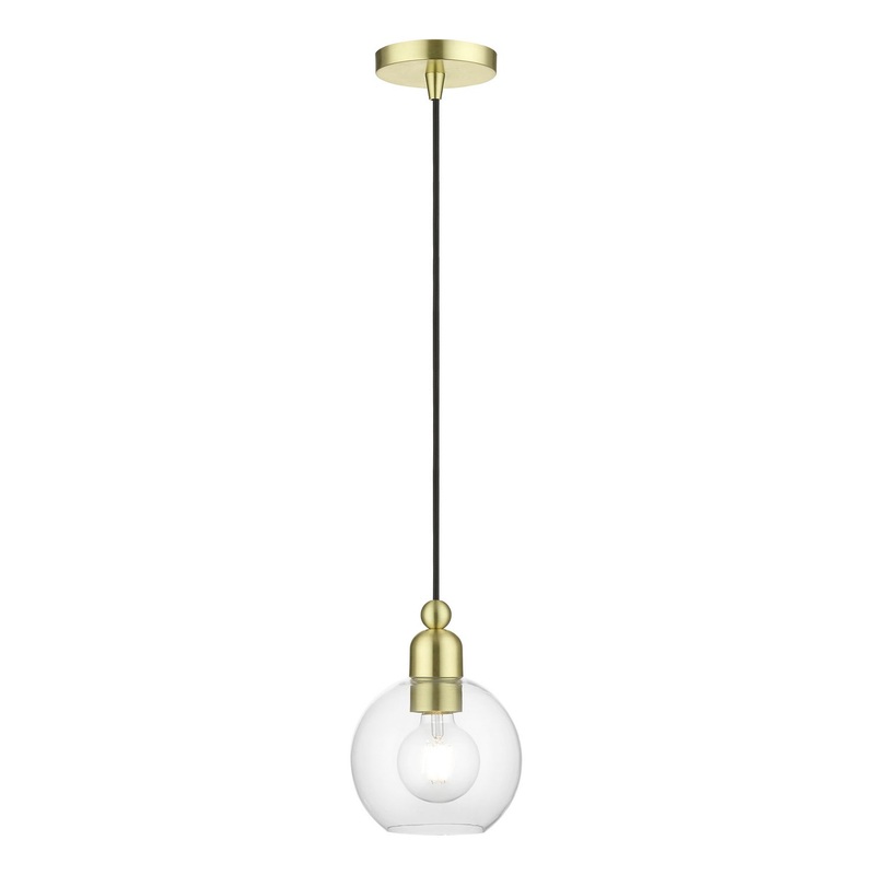 Downtown One Light Mini Pendant in Satin Brass