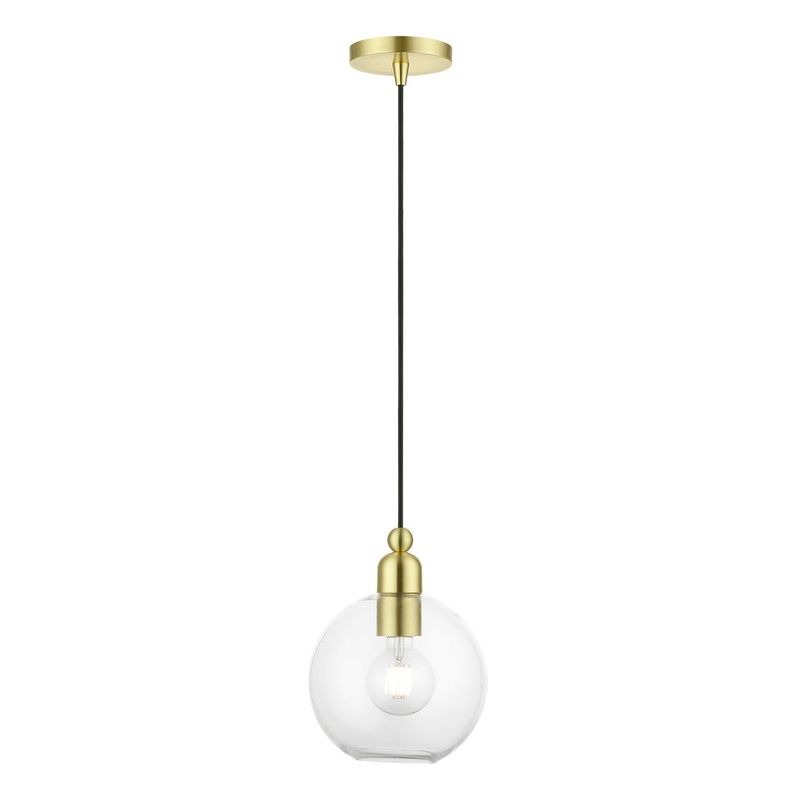 Downtown One Light Pendant in Satin Brass