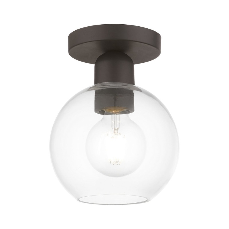 Downtown One Light Semi-Flush Mount in Bronze