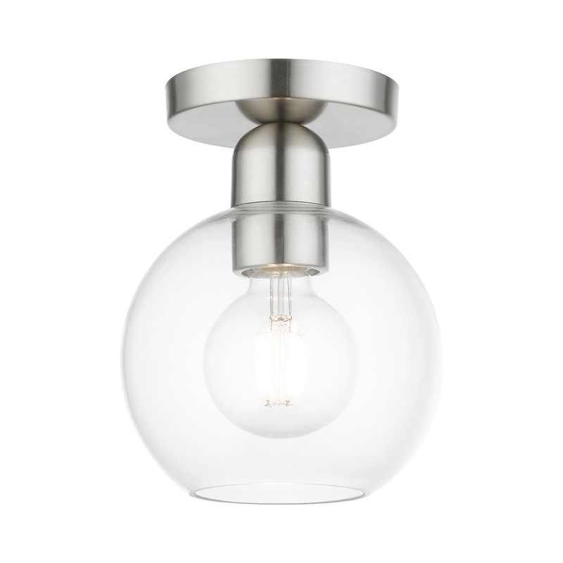 Downtown One Light Semi-Flush Mount in Brushed Nickel