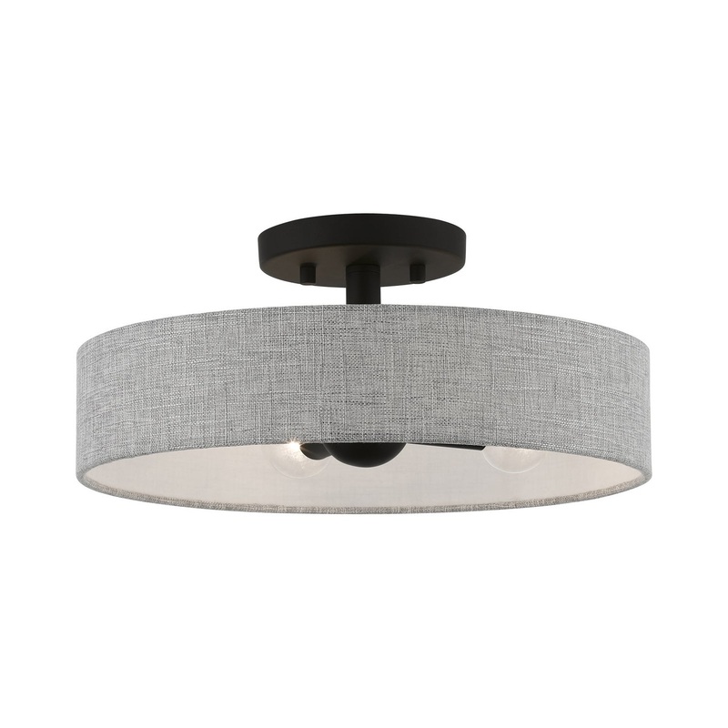 Elmhurst Four Light Semi-Flush Mount in Black