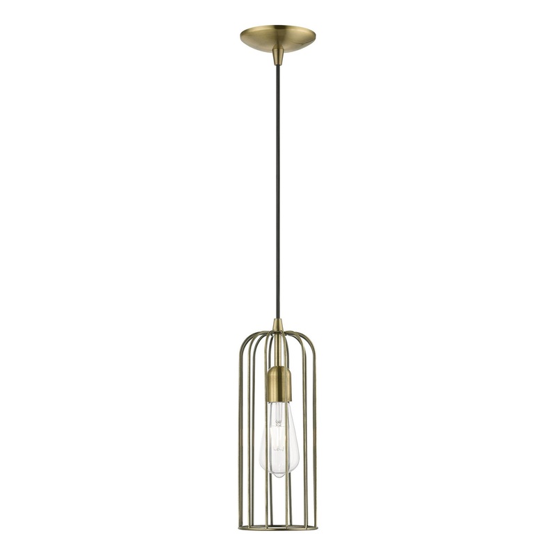 Glenbrook One Light Pendant in Antique Brass