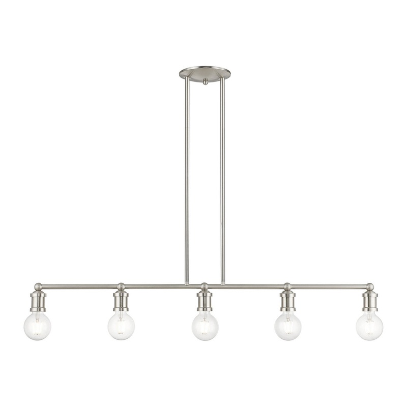 Lansdale Five Light Linear Chandelier in Brushed Nickel