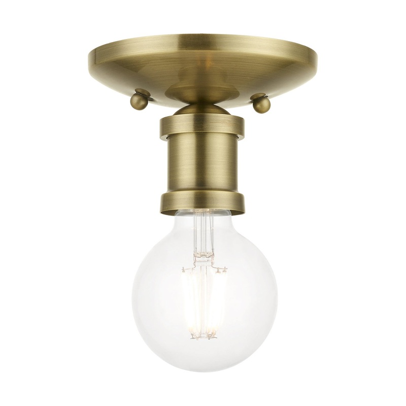 Lansdale One Light Flush Mount in Antique Brass