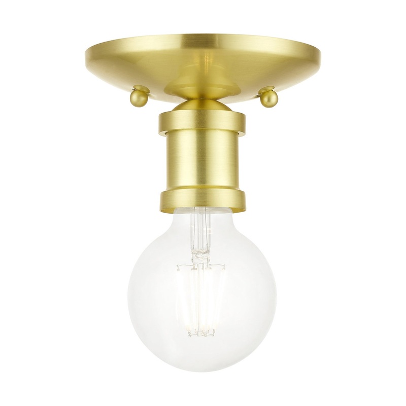 Lansdale One Light Flush Mount in Satin Brass