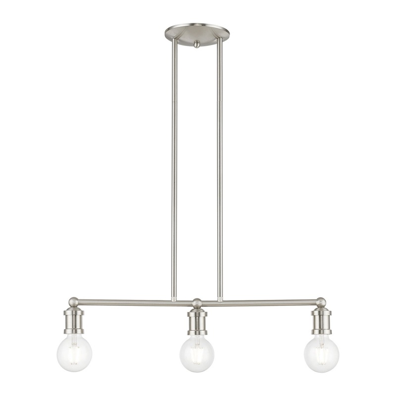 Lansdale Three Light Linear Chandelier in Brushed Nickel