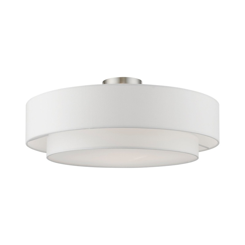 Meridian Four Light Semi-Flush Mount in Brushed Nickel